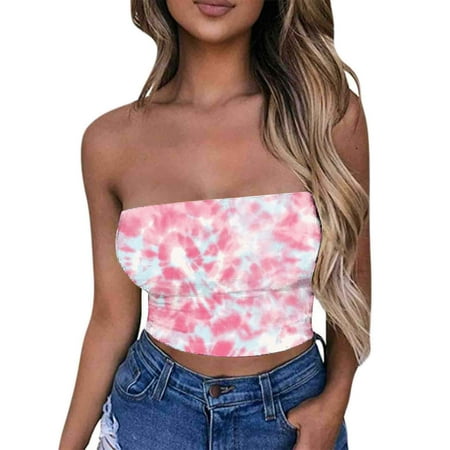 Clearance! pstuiky Summer Tube Tops For Women  Women S Printed Strapless Yoga Chest Wrap  Stylish Activewear Pullover  Comfortable Stretchy Bandeau For Fitness  Gym  Yoga  Running  Casual Sports Bra