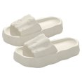 thumbnail image 4 of Plataforma de zapatilla de suela gruesa EVA Color liso Soft Zapatilla de suela gruesa para mujer Verano Bathrooom 36-37 Blanco, 4 of 8