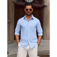 thumbnail image 6 of Youclos Men's Cotton Long Sleeve Casual Button-Down Shirt, Breathable Soft, 6 of 6
