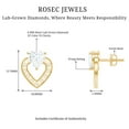 thumbnail image 4 of Rosec Jewels Lab Diamond Heart Stud Earrings - 6 mm - 1 Carat Diamond Earrings for Valentines - EF-VS Grade, 18K Yellow Gold, 4 of 7