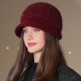thumbnail image 3 of SikaFu Winter Plus Velvet Warming Ear Cap Female New Fashion Solid Color Wool Knitted Hat Mother Model Warm Hat Existing Goods, 3 of 9