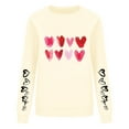 thumbnail image 3 of ClodeEU Womens Valentine's Day Heart-Print Pullover ,Crewneck Long-Sleeve Loose Sweatshirt Beige,Womens Plus S, 3 of 3