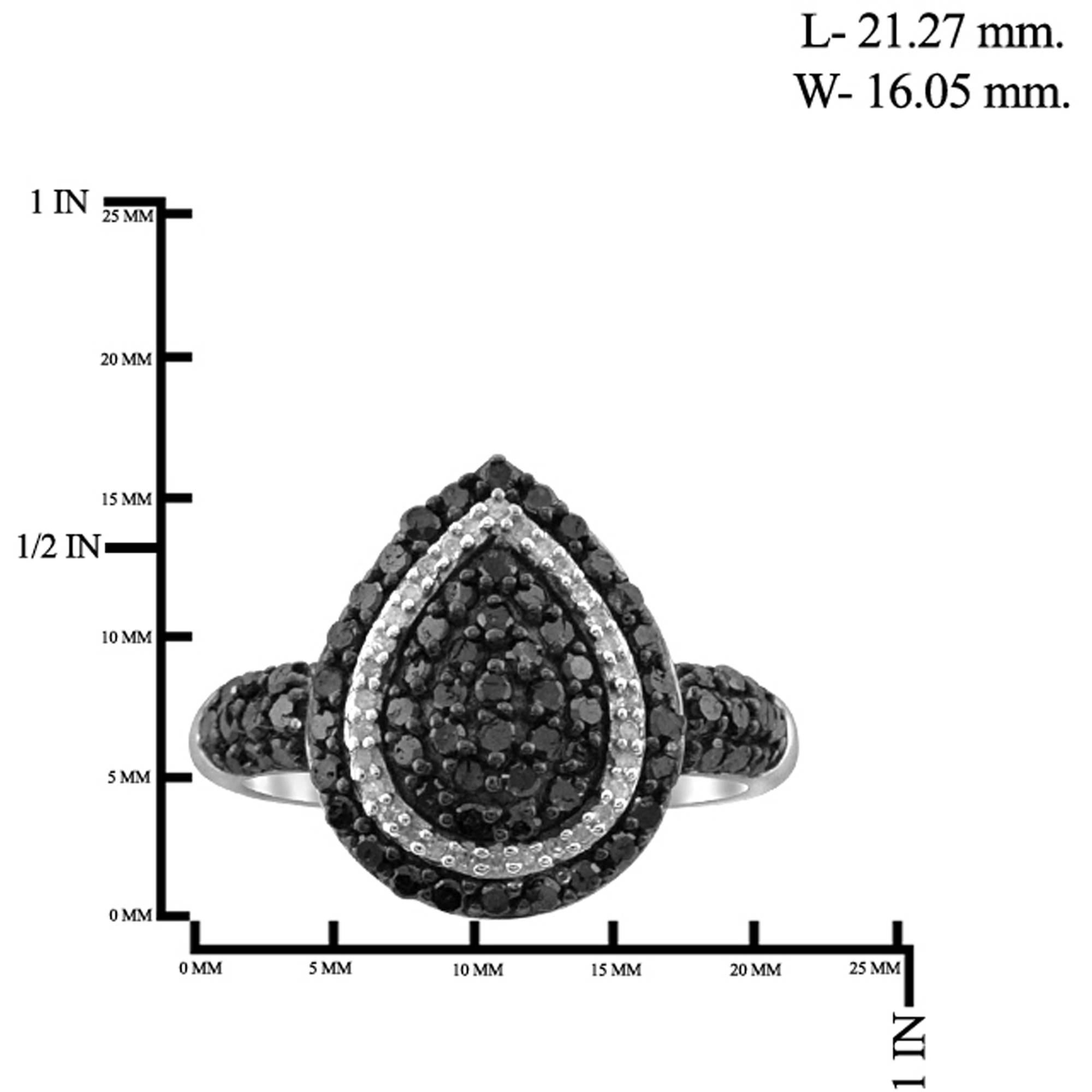 JewelersClub 0.925 Sterling Silver 1.00 Carat Black & White diamond Ring for Women | Diamonds for Everyday Womens Wear