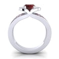 thumbnail image 4 of Diamond-Capitals 2.35 Carat Oval Cut Garnet & Red Ruby Gemstone Unique Engagement Ring for her Solid 18K White Gold Size 10, 4 of 8