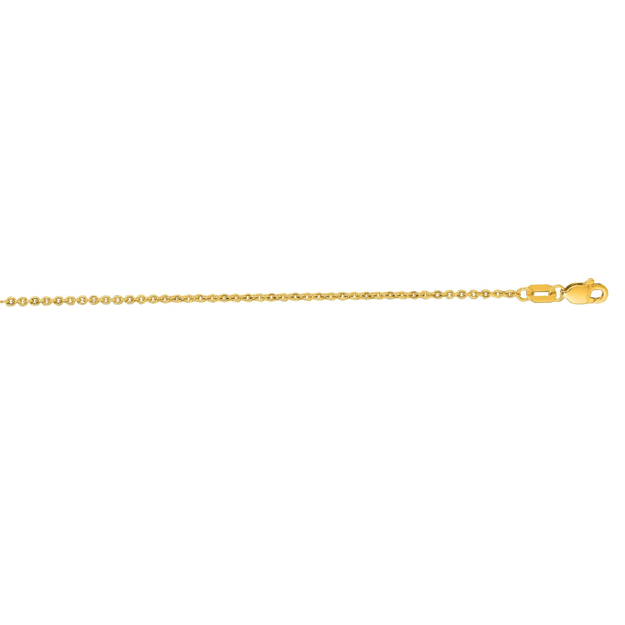 IcedTime 14K White or Yellow Gold 1.5mm Wide Rope Hollow Chain Necklace Lobster Clasp 16,18 or 20 Long 