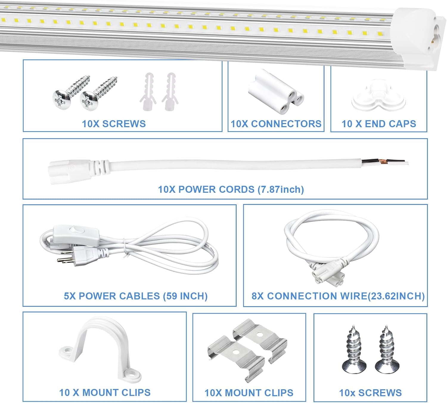 96 inch sale led shop lights