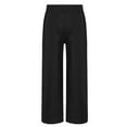 thumbnail image 2 of Yhong Kids Boys Uniform Formal Dress Pants Straight Leg Pants Elastic Waistband School Trousers Black 6-7, 2 of 7