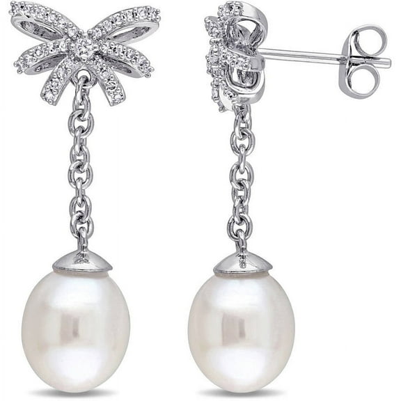 Everly Women's Cultured Pearl 10k White Gold Earrings