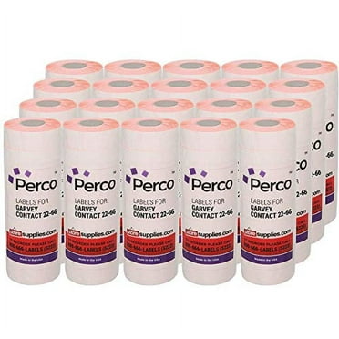 2216 Flou. Red Pricing Labels for Garvey 22-66 / 22-77 / 22-87 Two Line Price Gun - 1 Case - 20 Sleeves - 180,000 Price marking Labels