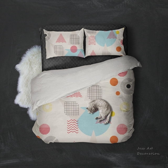 3D Colorful Geometry Pattern Quilt Cover Set Bedding Set Pillowcases 113