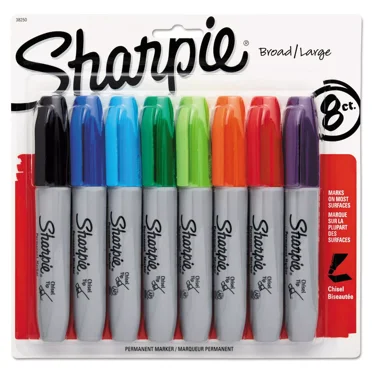 Sharpie Permanent Marker 5.3mm Chisel Tip Assorted 8/Set 38250PP