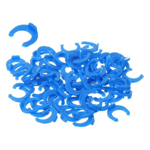 Uxcell 100Pcs 1/4 inch Locking Clips for RO Tube Quick Connect Clips Clamps, Blue