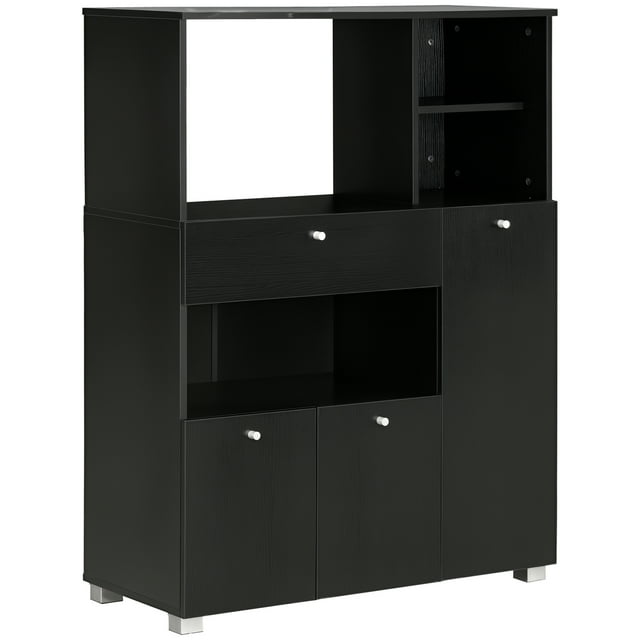 HOMCOM Armoire de Rangement pour Garde-Manger de Cuisine, Buffet/vaisselier avec Support pour Micro-Ondes