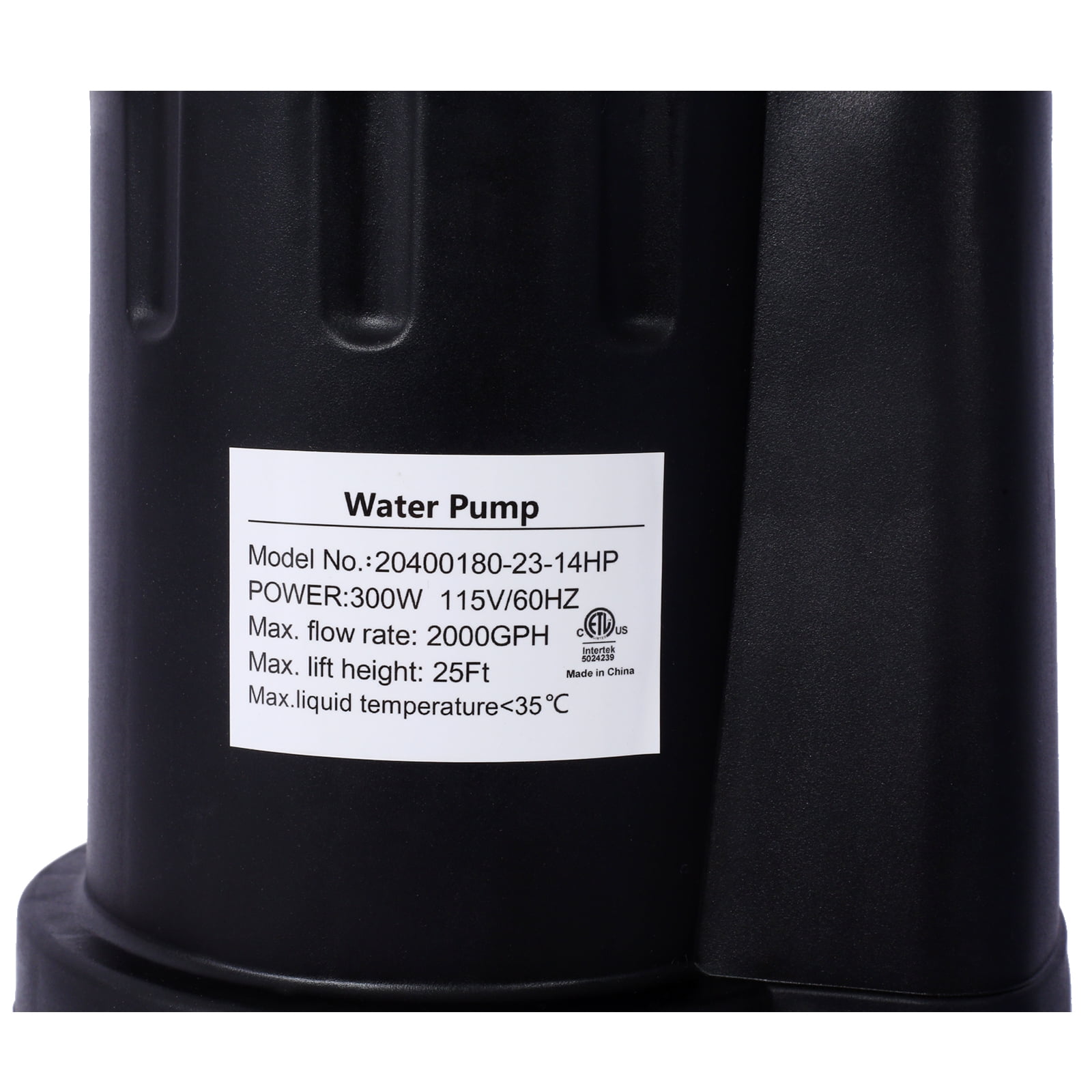 S-HOME, 1/4HP, 115V, Black, Electric, Submersible Water Transfer Pump, 2000 GPH