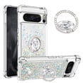 thumbnail image 1 of Funda para Google Pixel 8 Pro 5G con Brillo Líquido Flotante, Purpurina, Parachoques y Anillo Giratorio Soporte, 1 of 5