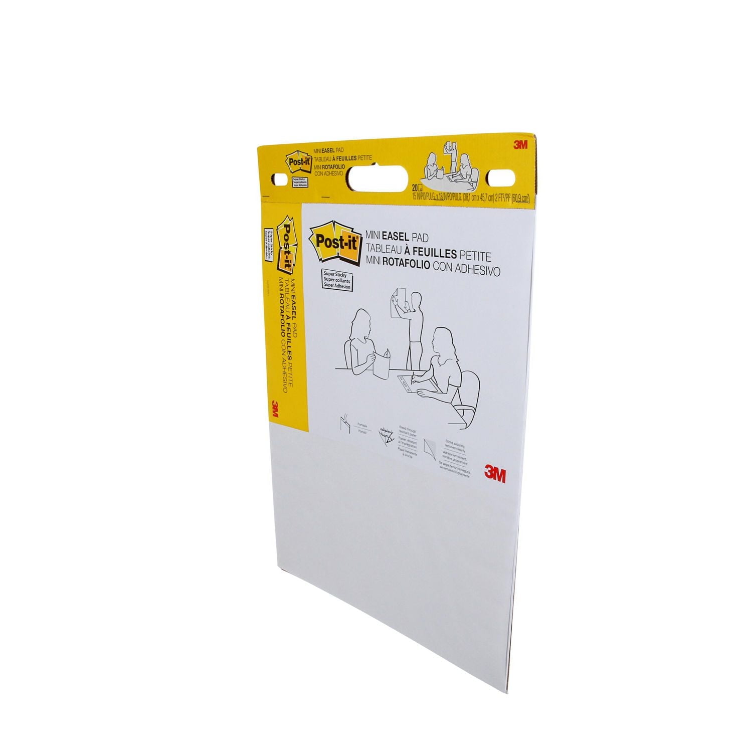 Post-it® Super Sticky Mini Easel Pad 577SS, White 15 in. x 18 in. (38.1 cm x 45.7 cm), 20 Sheets/Pad, 1 Pad/Pack, Mini Easel Pad