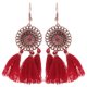 thumbnail image 1 of par de pendientes orientales con borlas, joyería étnica, pendientes bohemios con borlas, pendientes tribales, pendientes de Año Nuevo Lunar, pendientes con borlas chinas, 1 of 8