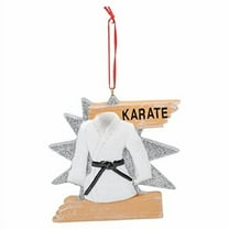 Kurt Adler 3.25-Inch White and Brown Personalized Karate Christmas Ornament