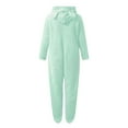 thumbnail image 4 of Soyumi Fashion Clothing Sherpa Sweatsuits Fall Costume Corduroy Tracksuits Matching Sets Women Clothing Lapel Knit Thermal Fuzzy Silk Workout Lightweight Pajama Homewear Loungewear Petite, Mint Green, 4 of 5