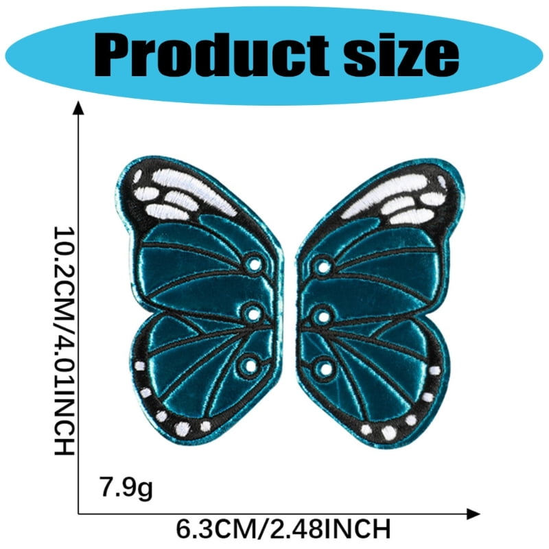 7 Pcs Cartoon Embroidered Patches Butterfly Wing Iron on/Sew On Patches Garment Accessories for Jeans Bag Hat