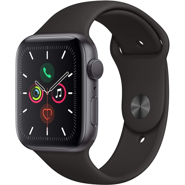 Refurbished Apple Watch Gen 5 Series 5 44mm Space Gray Aluminum Black Sport Band Mwvf2ll A Walmart Com