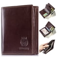 thumbnail image 7 of SCHLATUM Men's Genuine Leather Bifold Wallet with RFID Blocking, 15 Card Slots, 2 Cash Compartments and ID Window , Coffee, 7 of 7