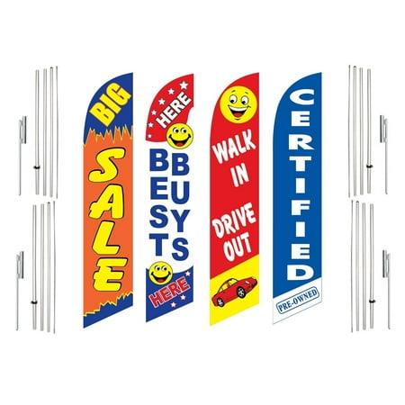4 Swooper Flags With 4 Pole Kits Big Sale Best Buys Here Walk In Drive Out Pre Owned