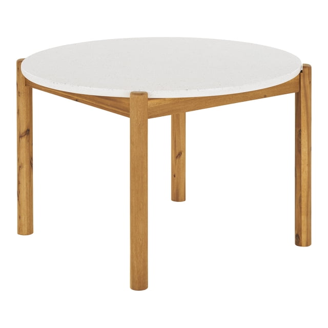 Gouchee Home Portofino Outdoor Dining Table with Terrazzo Top & Solid Acacia Wood Frame – Natural
