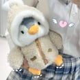 thumbnail image 6 of Kawaii Cross Dressing Penguin Plush Toy Four Colors Winter Warm Clothes Christmas Gift For Kids Lovely Soft Cartoon Dolls 9.8in/25cm, 6 of 23