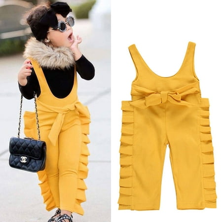 2019 Overalls Strap Romper Bib Pants Outfits Clothes Spring and Autumn Pants Fashion Belt Pants Kids Baby Girls