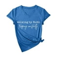 thumbnail image 5 of T-Shirts For Women Walking By Tripping Constantly Print T Shirt Casual V Neck T Shirt Womens Tops, 5 of 5