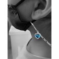 thumbnail image 2 of Silvertone Hot Blue Zebra Print Heart Silvertone Face Mask Necklace, 2 of 2