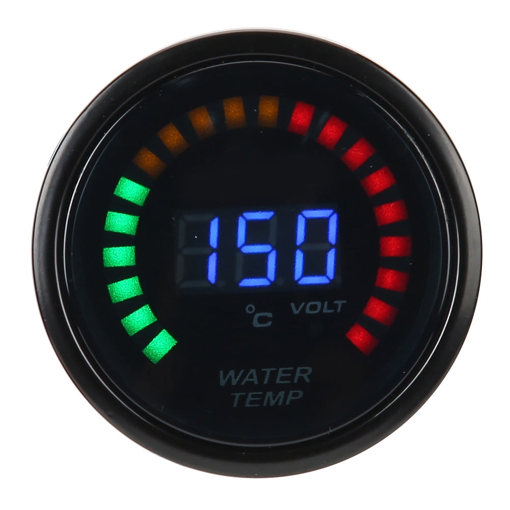 EZSPTO Digital LED Car Water Temp Gauge Temperature Meter W/Sensor 52mm
