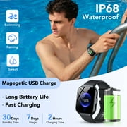 Smart Watch Fits for Android and iPhone 1.96 Smartwatch for Men Women 110+ Sports Modes Fitness Tracker with Answer Make Calls/Message Reminder, IP68 Waterproof for Gift (Black)