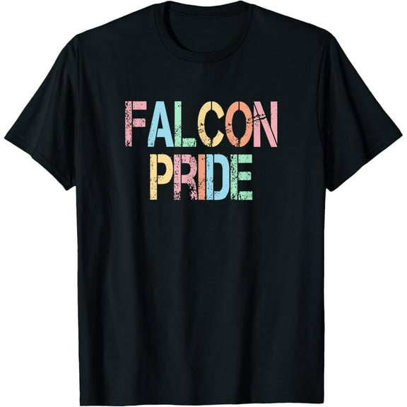 Falcon Pride High School Sports Fan Mascot School Spirit T-ShirtMen and women, White Black T-shirt, size: Extra large S-4XL