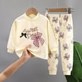 thumbnail image 2 of NOLDARES 2pcs Toddler Infant Baby Boy Fall Winter Clothes Print Long Sleeve Sweatshirt + Casual Pants Outfits Set Casual Clothing(Beige,5-6 Y), 2 of 4