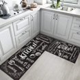 thumbnail image 5 of Kitchen Rugs and Mats Non Skid Washable Set of 2, Black Cooking Modern Kitchen Runner Rug, Knife and Fork Kitchen Floor Mat Under Sink Mat Throw Rug for Kitchen Doormat, 5 of 6