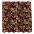 thumbnail image 2 of Ambesonne Jacobean Shower Curtain, Jumble Warm Tone Floral, 69"Wx70"L, Dark Brown Multicolor, 2 of 2