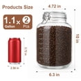 thumbnail image 4 of FOUKUS Glass Jars with Airtight Lids: 1.1 Gallon Glass Storage Jars Set of 2, Large Wide Mouth Mason Jars for Flour, Pasta, Coffee Beans & Snacks, Leakproof Glass Food Storage Jars for Kitchen Pantry, 4 of 6