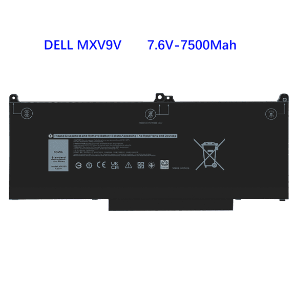 MXV9V Laptop Battery Compatible with Dell Latitude 5300 5310 7300 7400 E5300 E5310 E7300 E7400 Inspiron 7300 7306 2-in-1 Series Notebook 5VC2M 05VC2M 829MX 0829MX 7.6V 60Wh 7500mAh 4-Cell