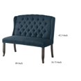 thumbnail image 4 of Homestock 48 Inch Classic Loveseat Bench In Blue Tufted Linen With Nailhead Trim - Stylish 2 Seater Wingback Design For Comfort And Support, Dimensions: 42.5" H X 48" W X 26.75" L, 4 of 4