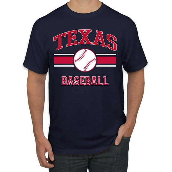 Wild Bobby City of Texas Baseball Fantasy Fan Sports Men's T-Shirt, Navy, 5X-Large