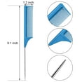 thumbnail image 2 of 3 Paquets Peigne Queue de Rat Épingle en Acier Queue de Rat Fibre de Carbone Résistant à la Chaleur Peignes Taquins avec Queue de Rat en Acier Inoxydable (Bleu), 2 of 7