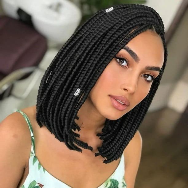Cabello trenzado preestirado, 14 pulgadas, 8 paquetes, profesional, sin picazón, ajuste de agua caliente, pelo corto sintético de ganchillo, textura Yaki, cabello trenzado preestirado (14 pulgadas (pa