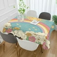 thumbnail image 2 of Yayeee Tablecloths 54" x 72" Rectangle Wrinkle Resistant Party Table Cover, Retro Beige Rainbow, 2 of 8