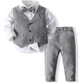 thumbnail image 3 of Ropa de vestir para niño pequeño, traje de Navidad para niños, traje formal, camisa y pantalones, conjuntos con pajarita, 3 of 5