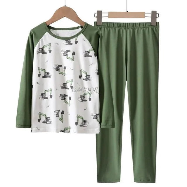 Pijamas de Navidad para niños, ropa interior de algodón cálido, conjuntos de pijamas de dibujos animados para niños y niñas, Invierno