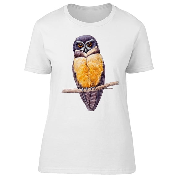 Yellow Chested Owl Bird Tee Men's -Image by Shutterstock