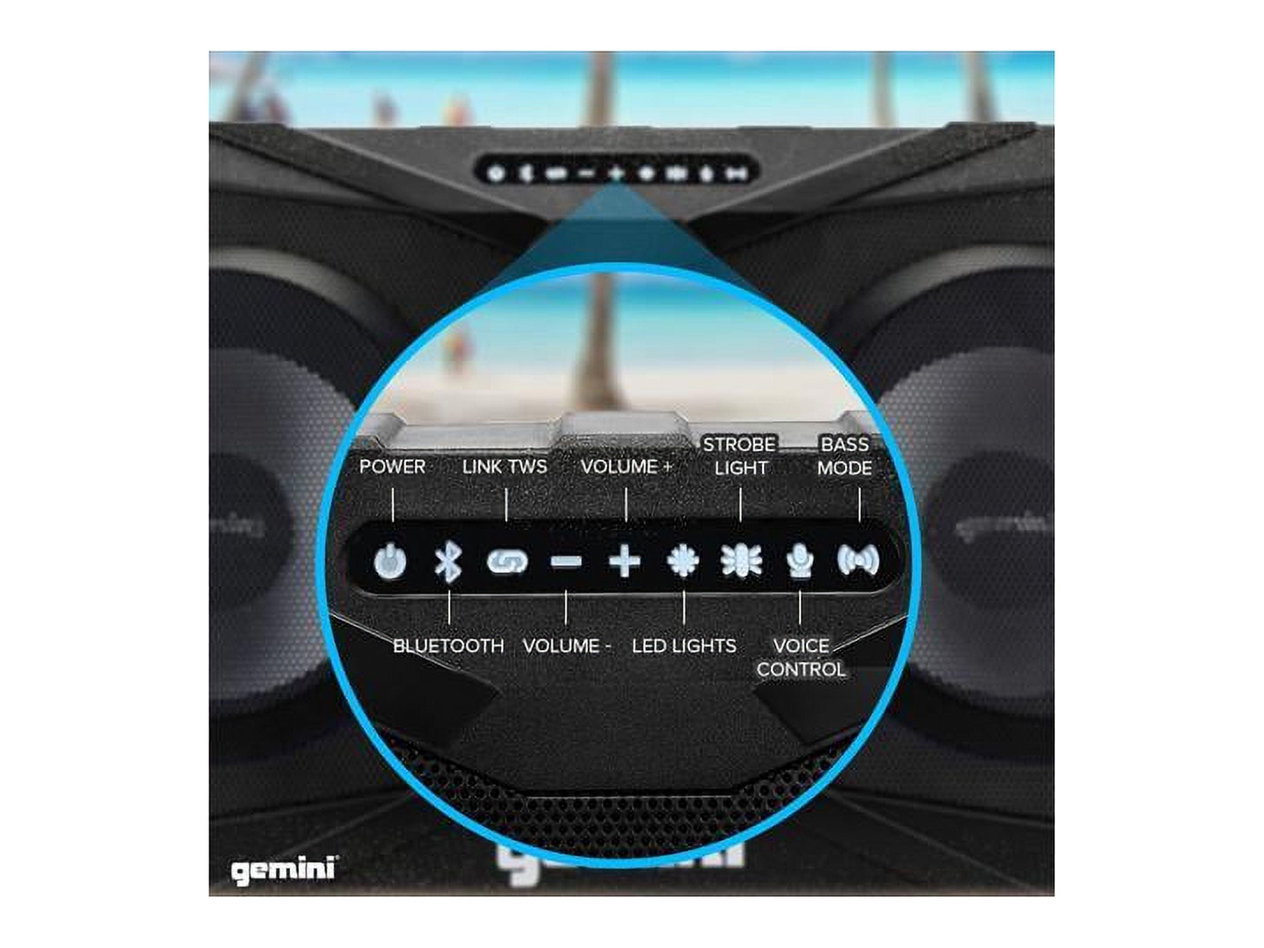 Gemini SOSP-8BLKGR SoundSplash Floating Dual 8" Bluetooth Speaker w/ LED Party Lighting
