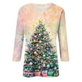 thumbnail image 5 of Christmas Long Sleeve Shirts for Women Aloohaidyvio Women's Casual 3/4 Sleeve Christmas T-Shirts Round Neck Cute Tunic Tops Basic Tees, 5 of 5